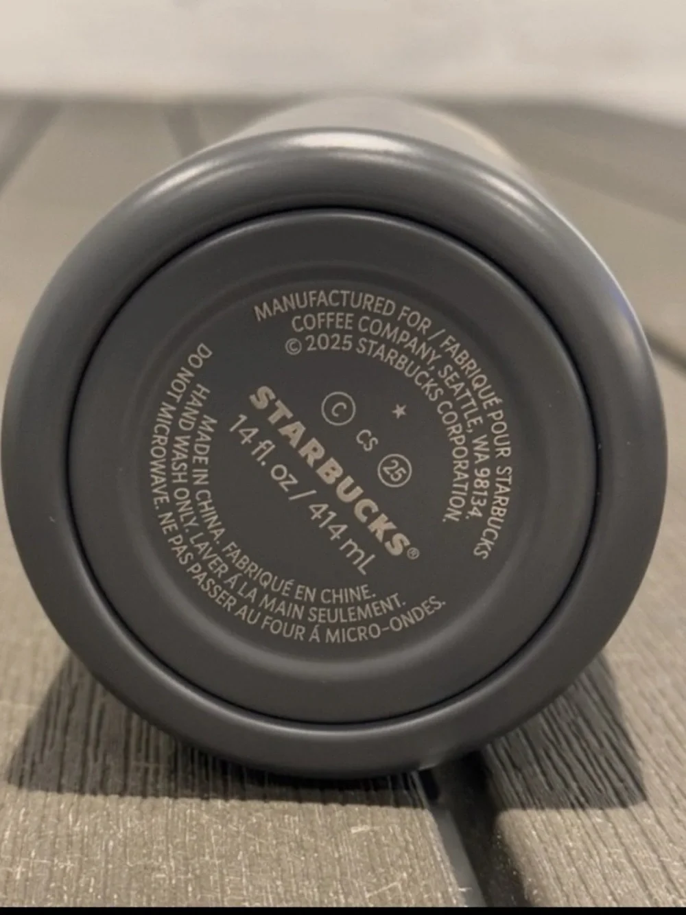New Starbucks coffee Tumbler, Puppy design. 14FlOz. Slate Grey, Convenient Lid